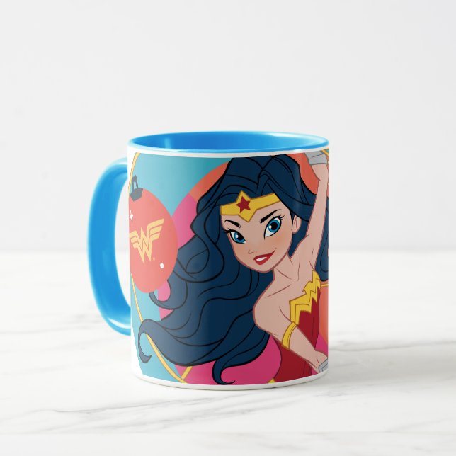 Justice League Wonder Woman Holiday Bauble Tasse (Vorderseite Links)