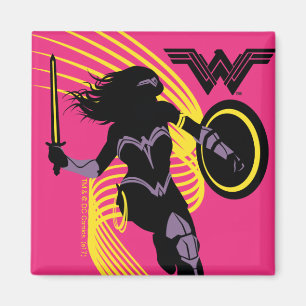 Justice League   Wonder Woman Silhouette-Symbol Magnet