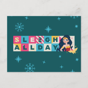 Justice League Wonder Woman "Sleigh All Day" Feiertagspostkarte