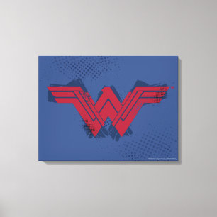 Justice League   Wonder Woman Symbol mit Pinselstr Leinwanddruck