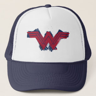 Justice League   Wonder Woman Symbol mit Pinselstr Truckerkappe