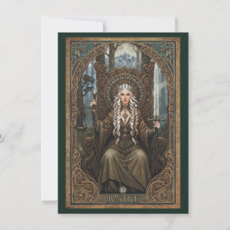 Justice Tarot Art Flat Thank You Card Dankeskarte