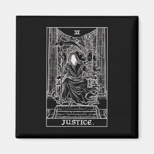 Justice Tarot Card Grim Sensenmann Halloween Goth Magnet