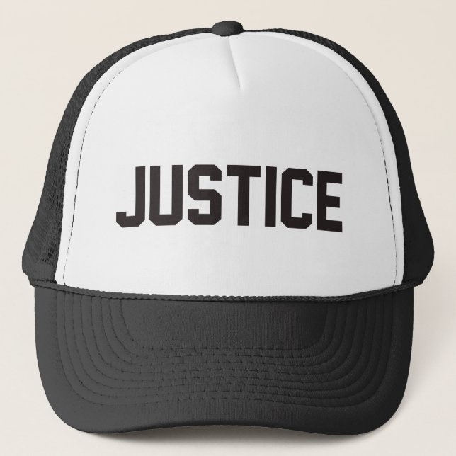 Justice Trucker Hat für Männer und Frauen Truckerkappe (Vorderseite)
