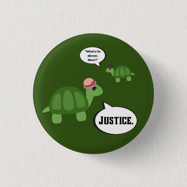 Justice Turtle Button (Vorderseite)