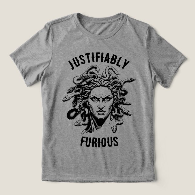 Justifiably Furious feat. Medusa Tri-Blend Shirt (Design Vorderseite)