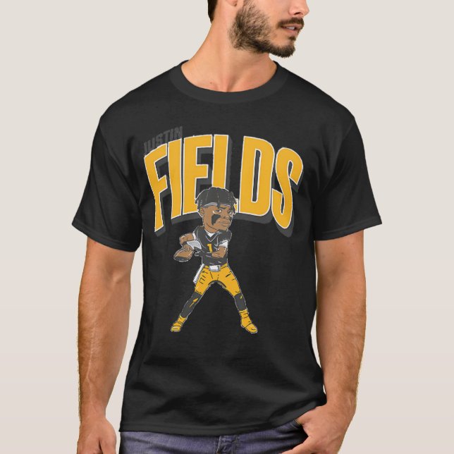 Justin Fields Pittsburgh-Karrikatur T-Shirt (Vorderseite)