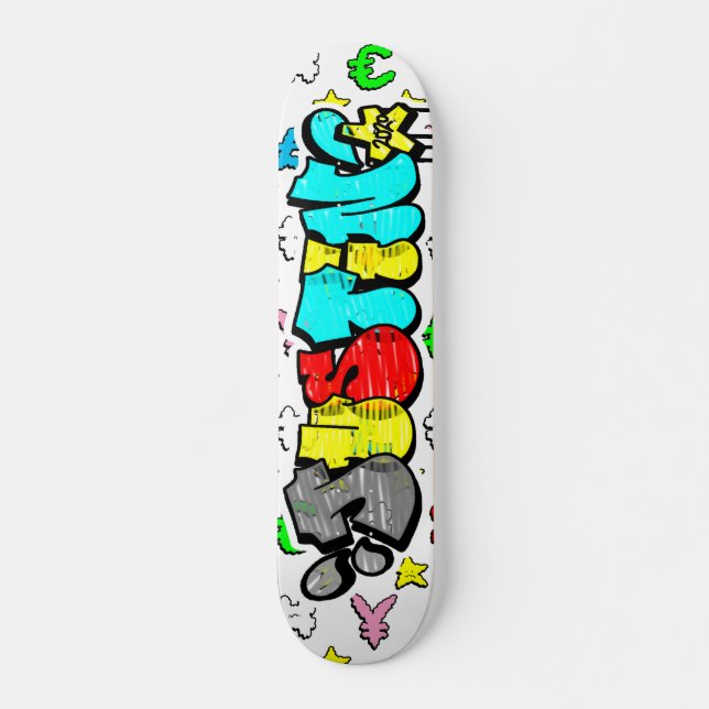 Justin Graffiti Custom Personalisiert Skateboard (Vorne)