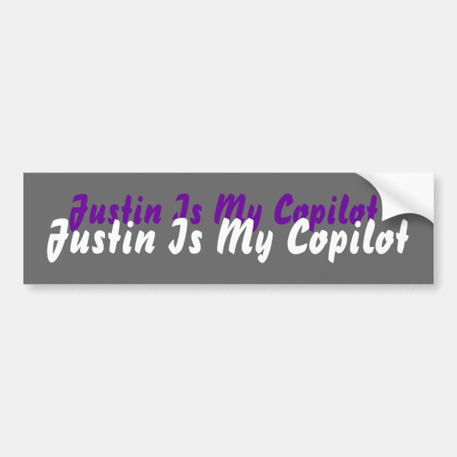 Justin ist mein Kopilot Autoaufkleber (Vorne)
