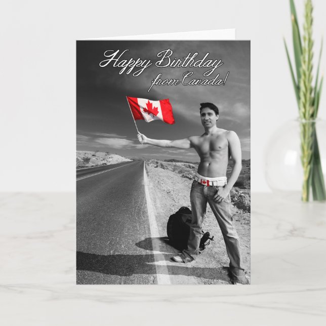 Justin Trudeau: Alles Gute zum Geburtstag von Karte (Vorderseite)