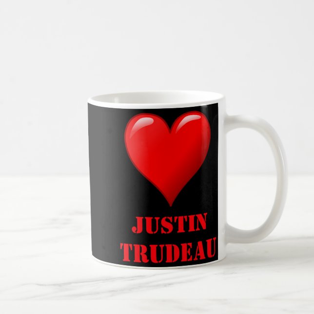 Justin Trudeau Cute Red Heart Love Red White Cool  Kaffeetasse (Rechts)