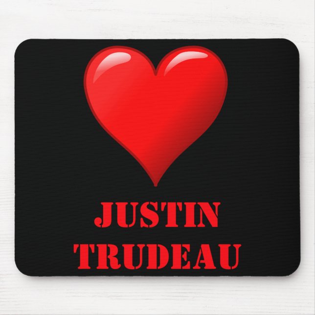 Justin Trudeau Cute Red Heart Love Red White Cool  Mousepad (Vorne)