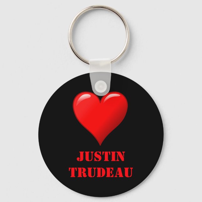 Justin Trudeau Cute Red Heart Love Red White Cool  Schlüsselanhänger (Vorderseite)