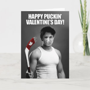 Justin Trudeau: Glücklicher Puckin' Valentinstag Feiertagskarte