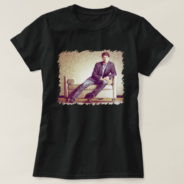 Justin Trudeau in jeans 2014 stilisierte Bild T-Shirt (Design vorne)
