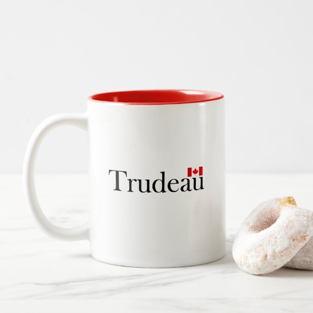 Justin Trudeau Offiziell Canadian Flag Light Color Zweifarbige Tasse (Mit Donut)