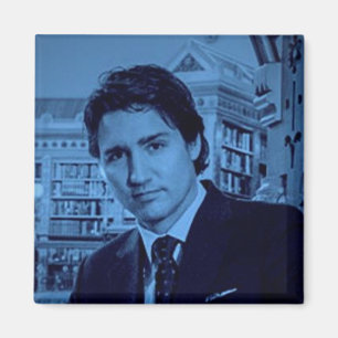 Justin Trudeau Portrait 2014 in blau Magnet