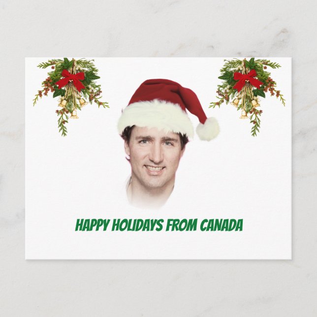 Justin Trudeau Weihnachten seltsam Postkarte (Vorderseite)