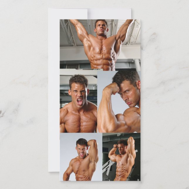 Justin Woltering Bodybuilder Fan Foto Card (Vorderseite)