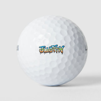Justin Your Name graffiti Golfball