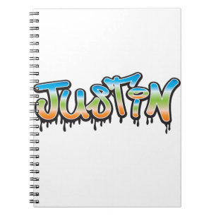 Justin Your Name graffiti Notizblock