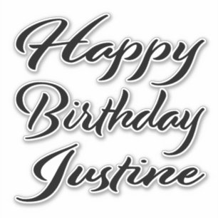Justine Name Vorname black Sticker Geburtstag
