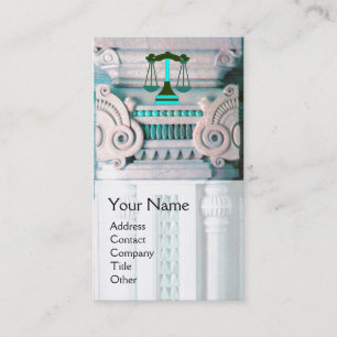 JUSTIZ DES RECHTSBEAMTS, ATTORNEY Monogram Blue Wh Visitenkarte
