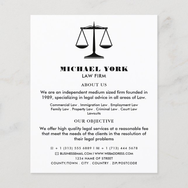 Justiz, Juristische Dienstleistungen - Werbung Flyer (Vorne)