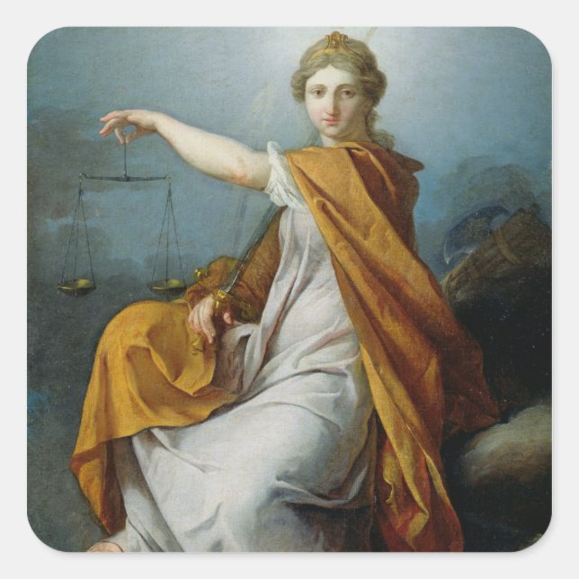 Justiz Quadratischer Aufkleber (Vorderseite)