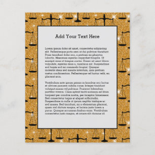 Justiz Symbol Balanced Scales Golden Glitzer Flyer