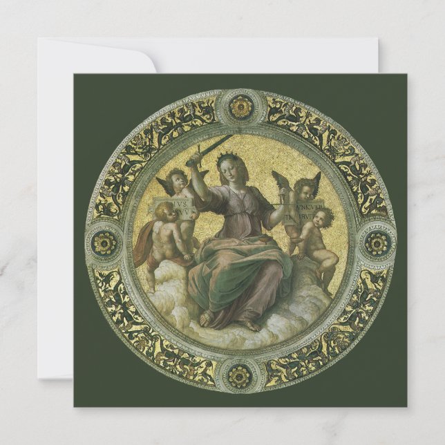 Justiz von Raphael Sanzio, Abschluss der Juristisc Einladung (Vorderseite)