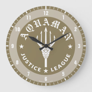 Justizbehörde  Aquaman Retro Trident Emblem Große Wanduhr