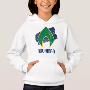 Justizbehörde Brush & Halftone Aquaman Symbol Hoodie