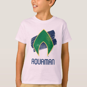 Justizbehörde Brush & Halftone Aquaman Symbol T-Shirt