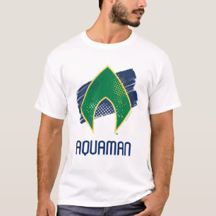 Justizbehörde Brush & Halftone Aquaman Symbol T-Shirt
