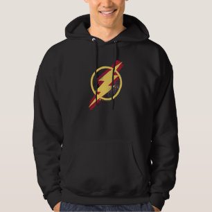Justizbehörde Brush-Symbol und Halbfone-Flash-Sym Hoodie