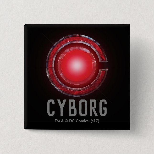 Justizbehörde| Glühendes Cyborg - Symbol Button (Vorderseite)