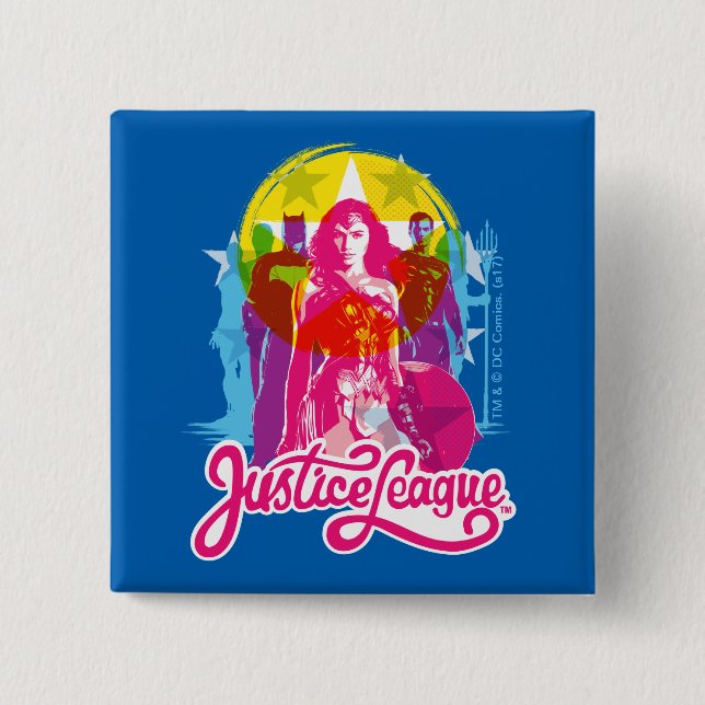 Justizbehörde| Retro Group & Logo Pop Art Button (Vorderseite)