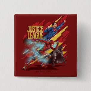 Justizbehörde  Superman, Flash & Batman Abzeichen Button