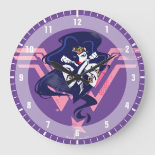 Justizbehörde  Wonder Woman & Symbol Pop Art Große Wanduhr