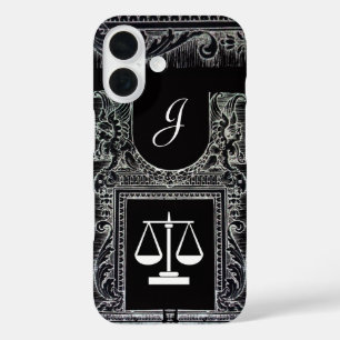 JUSTIZBÜRO,ATTORNEY Monogram Black iPhone 16 Hülle