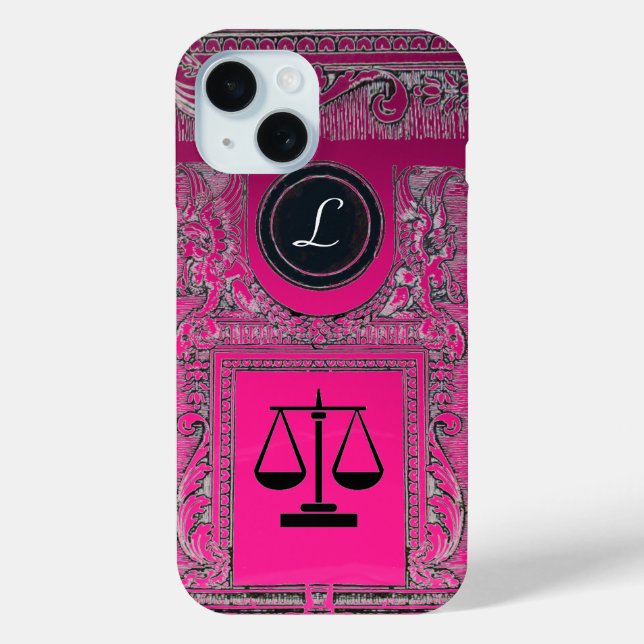 JUSTIZBÜRO, ATTORNEY Monogram Pink Case-Mate iPhone Hülle (Rückseite)