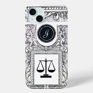JUSTIZBÜRO,ATTORNEY Monogram White iPhone 15 Mini Hülle