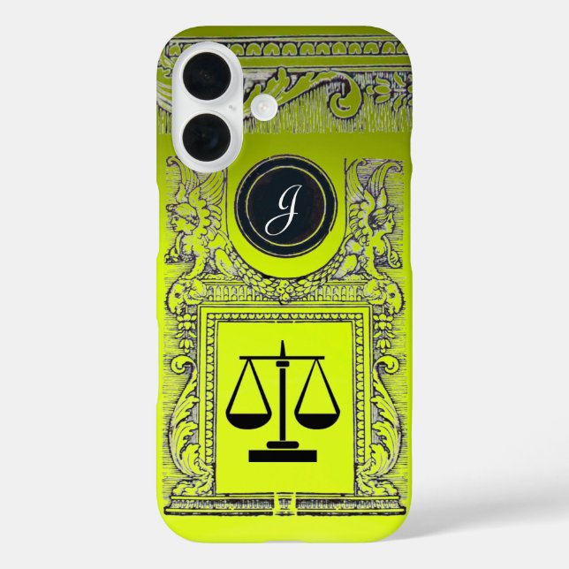 JUSTIZBÜRO, ATTORNEY Monogram Yellow Case-Mate iPhone Hülle (Rückseite)