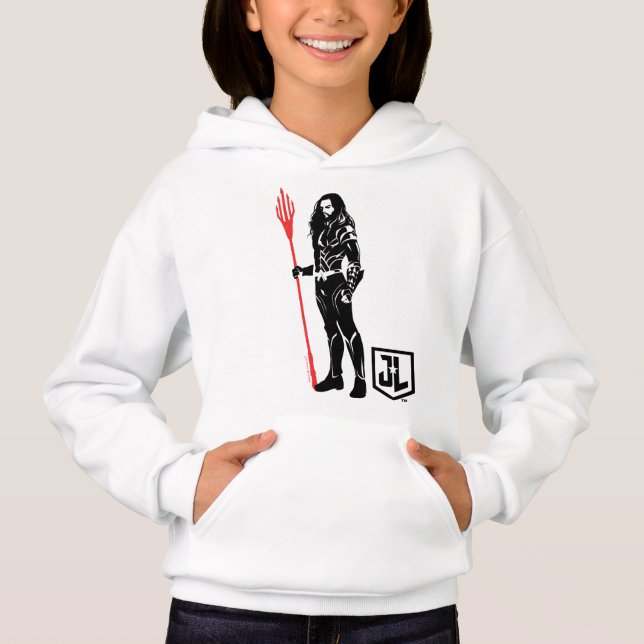 Justizielle Liga | Aquaman Pose Noir Pop Art Hoodie (Vorderseite)