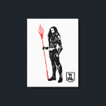 Justizielle Liga | Aquaman Pose Noir Pop Art Leinwanddruck<br><div class="desc">Karo heraus diese schwarz-weiße Silhouette von Gerechtigkeits-League-Aquaman, wie er mit seinem Trident steht. Diese Noir-Grafik wird mit seinem dreiköpfigen Farbton in leuchtendem Rot hervorgehoben.</div>