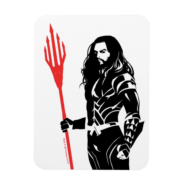 Justizielle Liga | Aquaman Pose Noir Pop Art Magnet (Vertikal)
