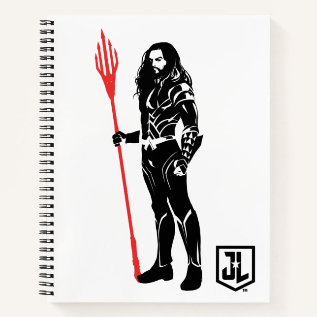 Justizielle Liga | Aquaman Pose Noir Pop Art Notizbuch (Vorderseite)