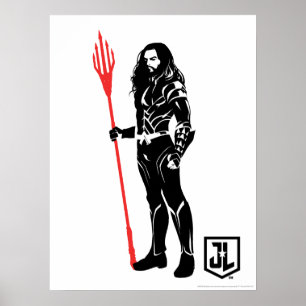 Justizielle Liga   Aquaman Pose Noir Pop Art Poster