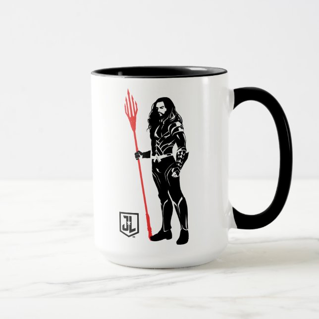 Justizielle Liga | Aquaman Pose Noir Pop Art Tasse (Rechts)